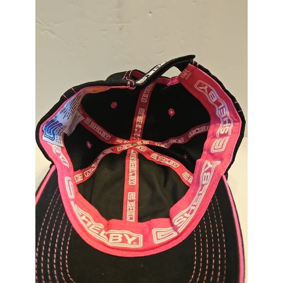 Black / Pink Shelby Mustang Hat Cap w/ Gray Embroidered Snake Cobra Logo - Picture 6 of 6